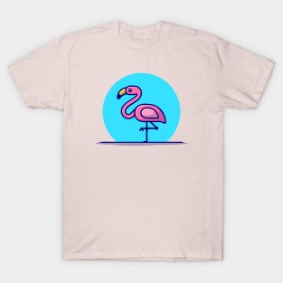 Flamingo Cartoon Vector Icon Illustration T-Shirt